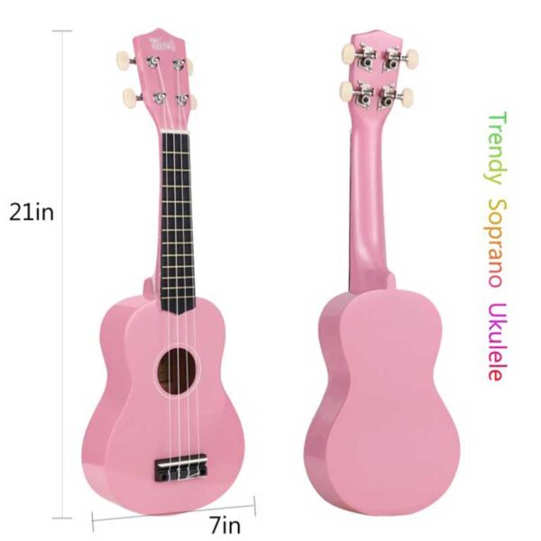 Ukulele 4 Strings Hawaiian Guitar 21 inch Pinke