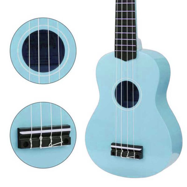 ⁦Ukulele 4 Strings Hawaiian Guitar 21 inch Light Blue⁩ - الصورة ⁦2⁩