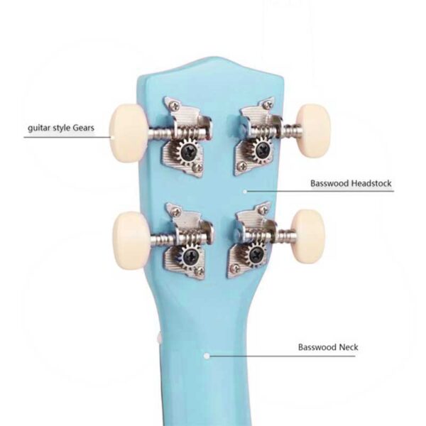 ⁦Ukulele 4 Strings Hawaiian Guitar 21 inch Light Blue⁩ - الصورة ⁦3⁩