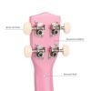 Ukulele 4 Strings Hawaiian Guitar 21 inch Pinke