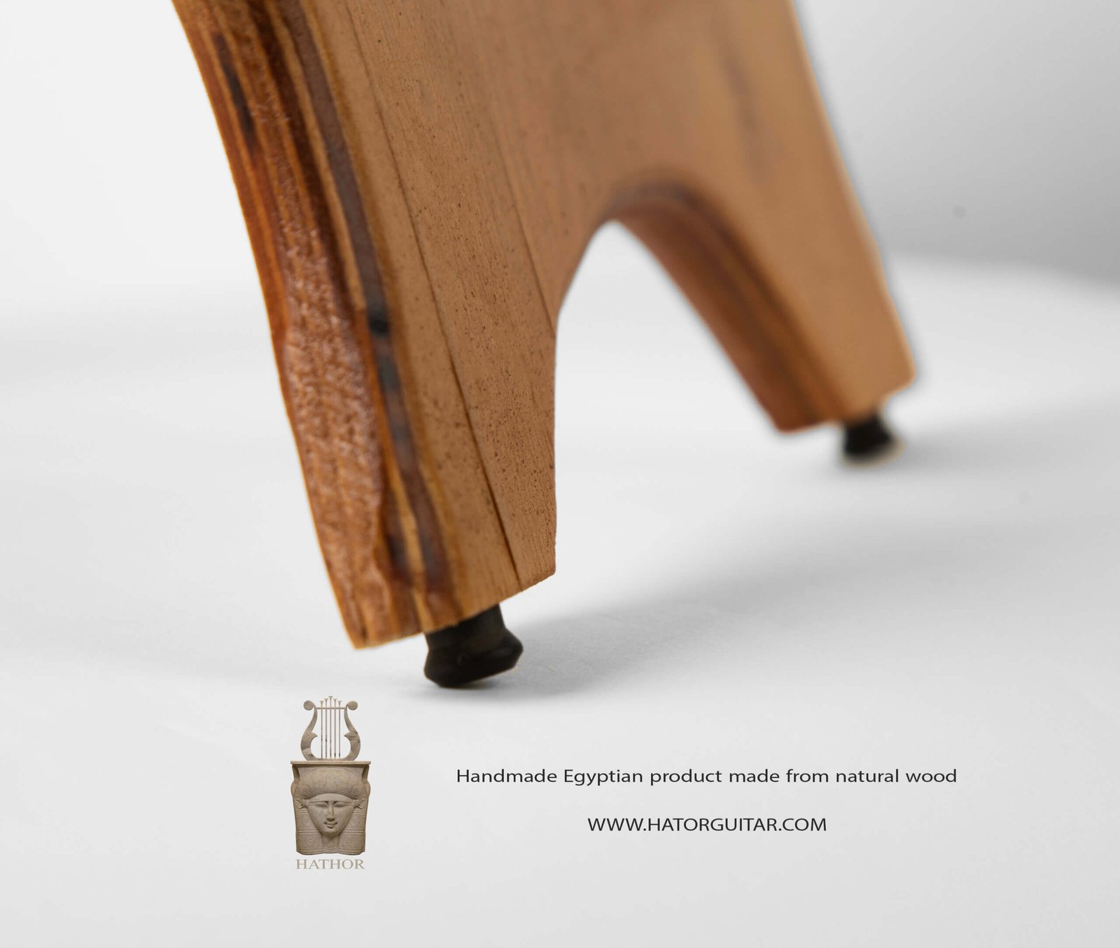 HAT-HOR Wooden Guitar Stand - Elegant Egyptian Craftsmanship