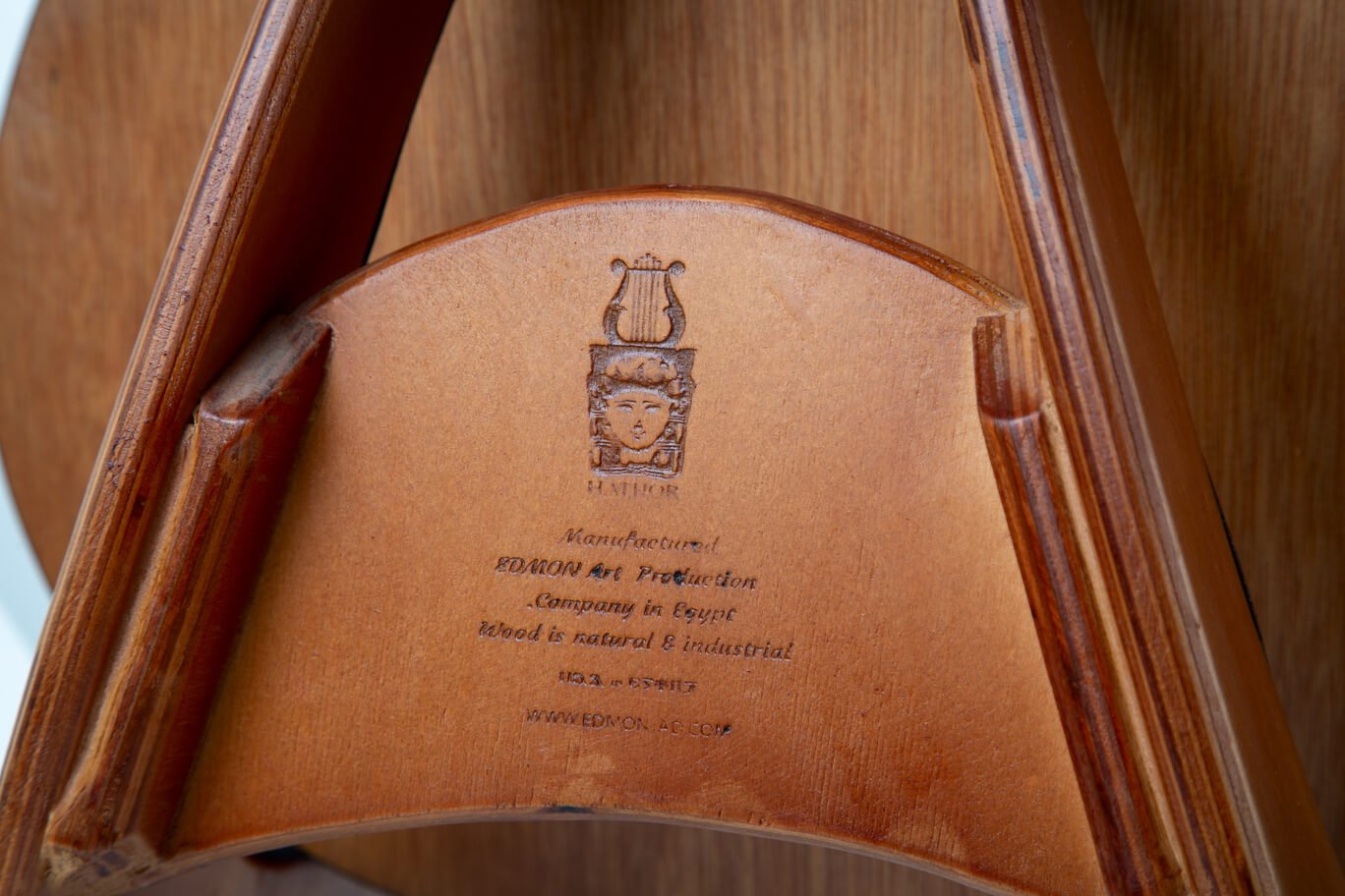 HAT-HOR Wooden Guitar Stand - Elegant Egyptian Craftsmanship
