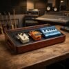 HATHOR Handcrafted Wooden Guitar Pedalboard with Hinged Lift-Top HATHOR Handcrafted Wooden Guitar Pedalboard with Hinged Lift-Top