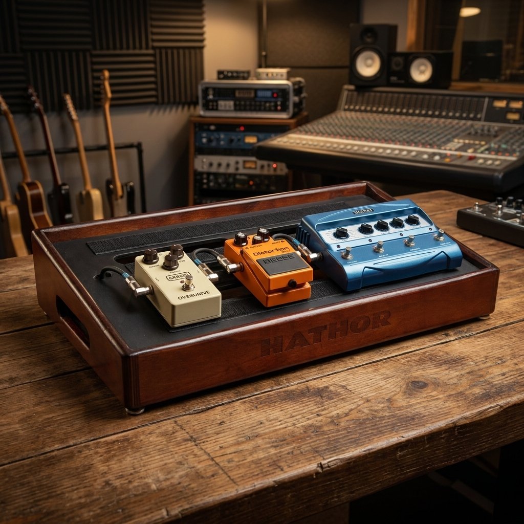 Handcrafted Wooden Guitar Pedalboard